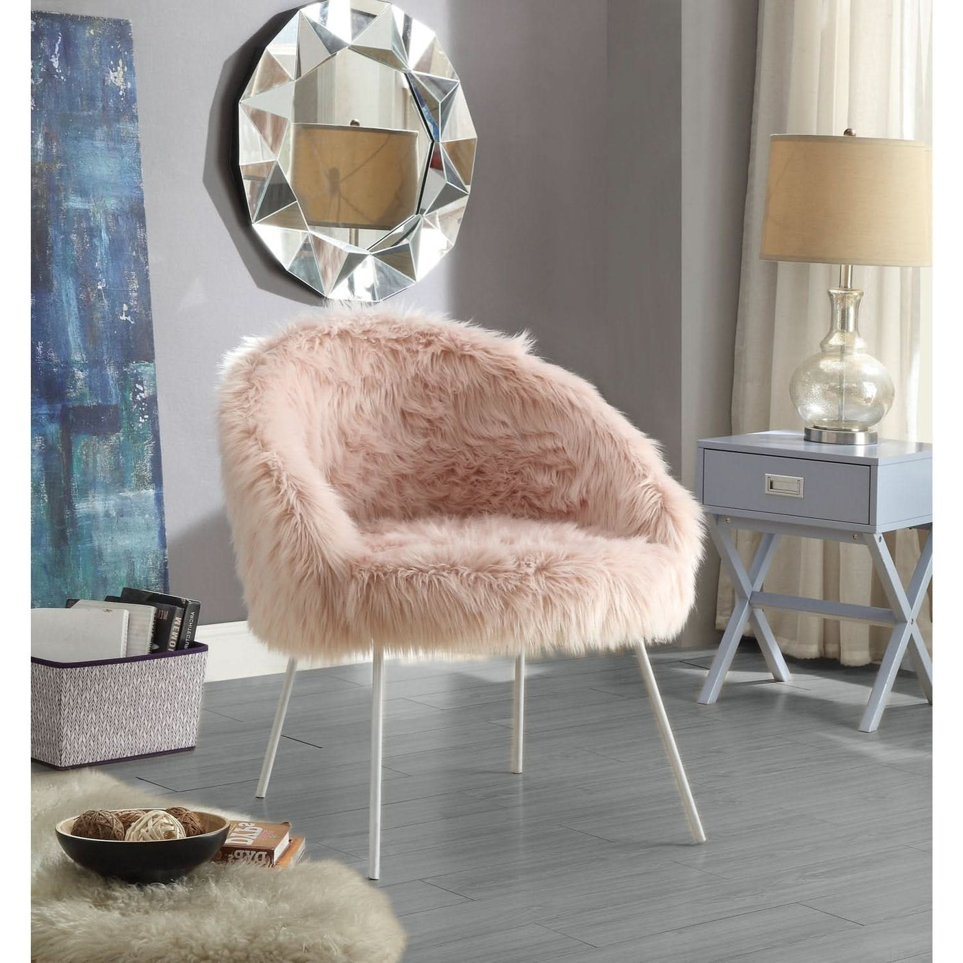 Ana Lux Fur Accent Chair