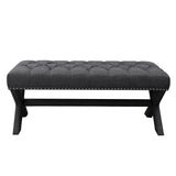 Louis Linen X-Leg Bench