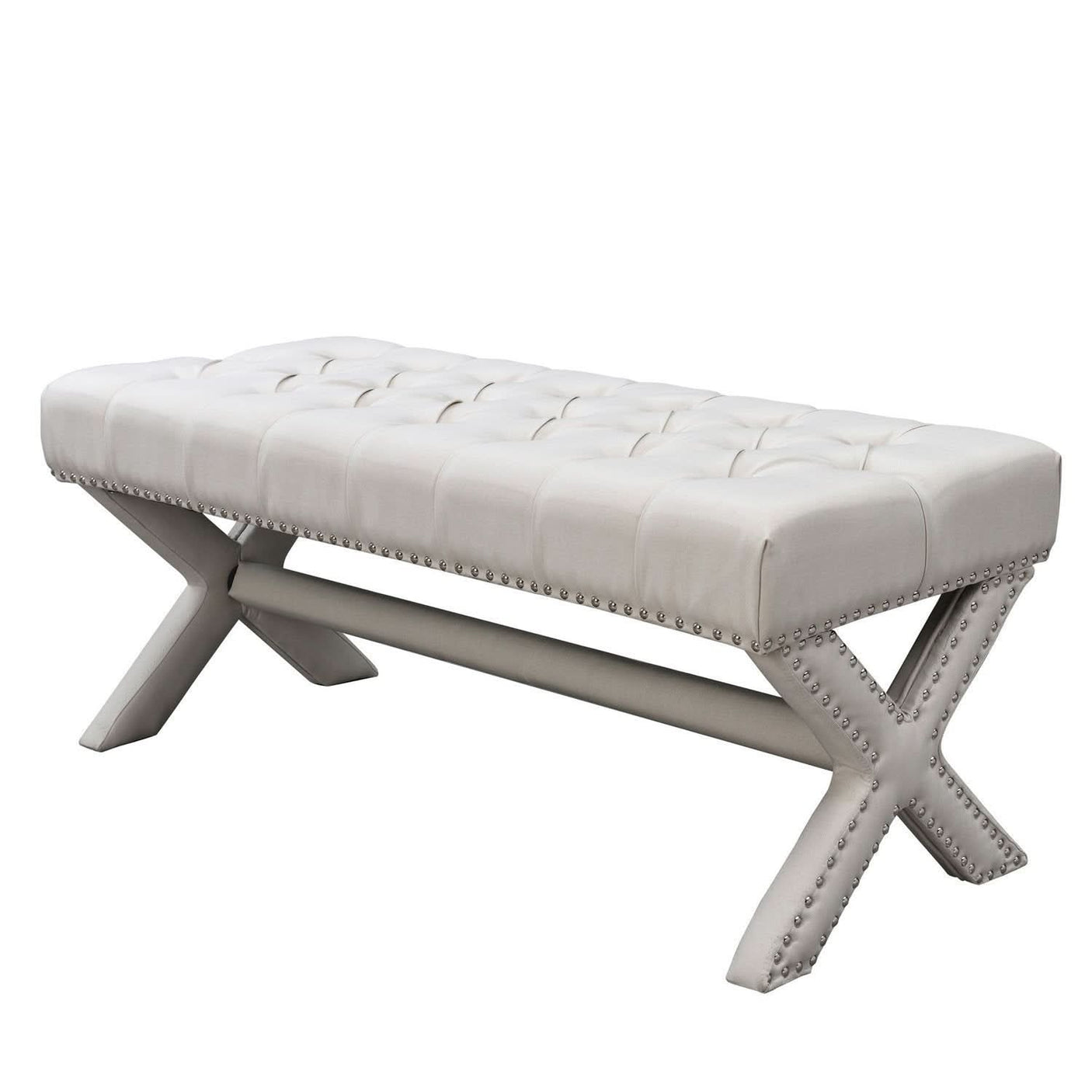 Louis Linen X-Leg Bench