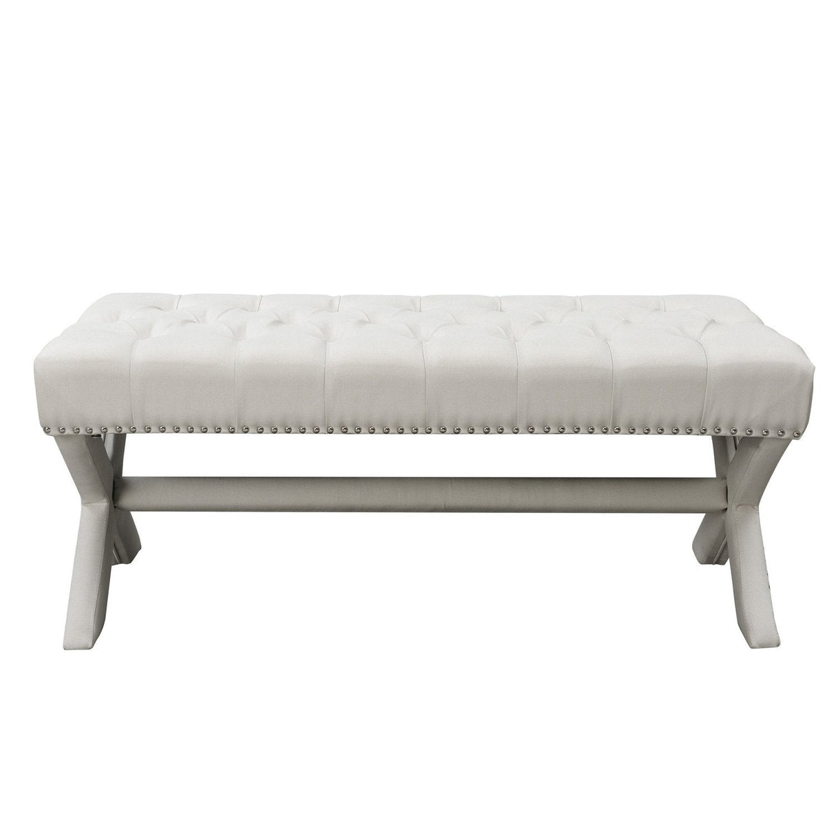 Louis Linen X-Leg Bench