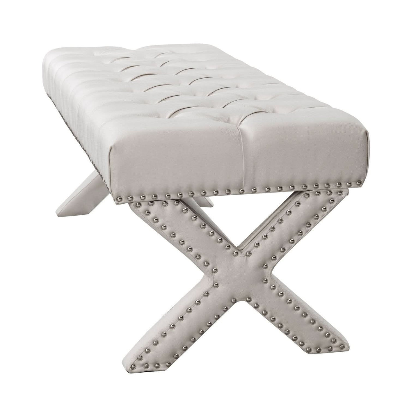 Louis Linen X-Leg Bench