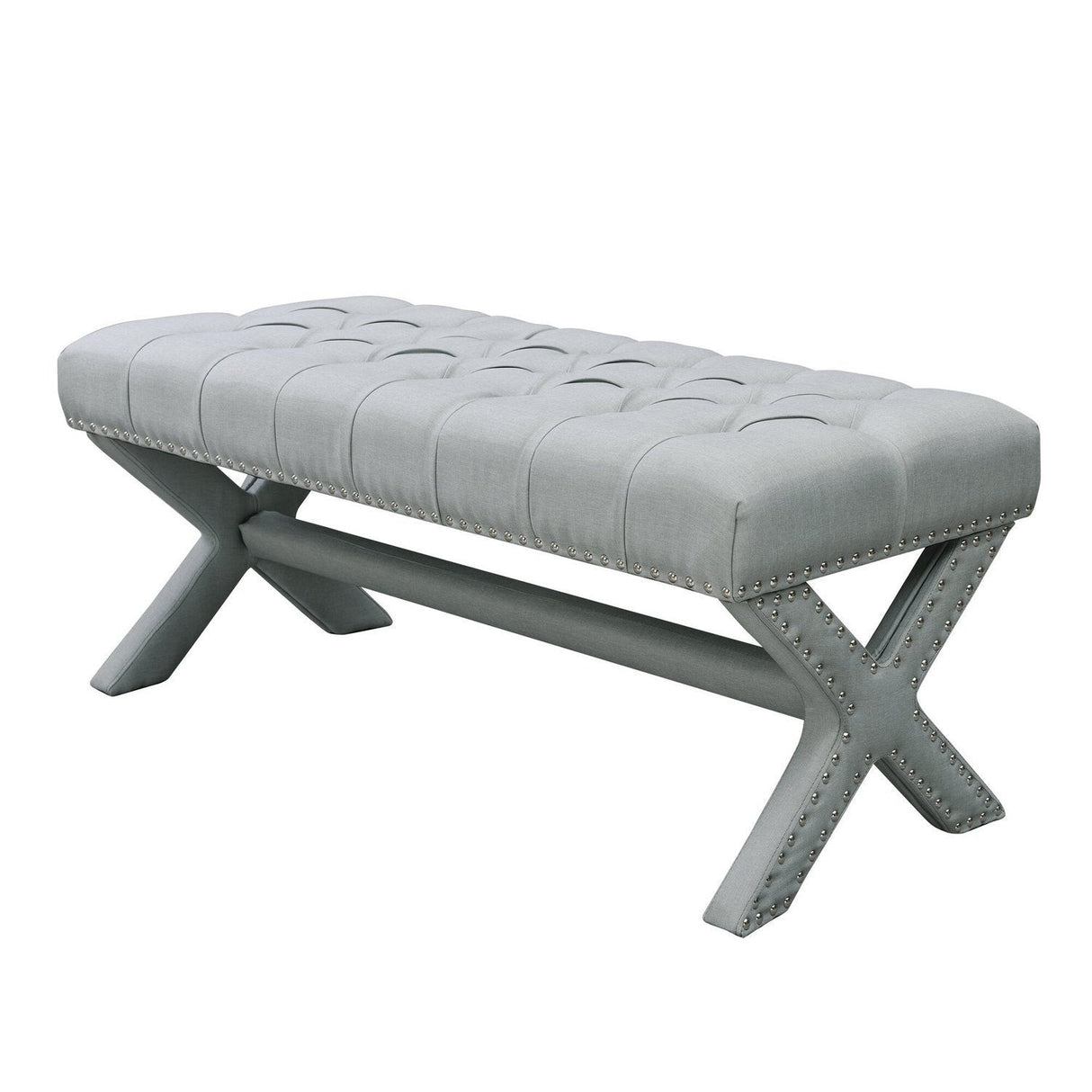 Louis Linen X-Leg Bench