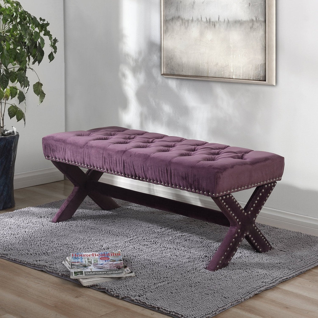 Louis Velvet X-Leg Bench