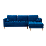 Blue Bente Tufted Velvet Sectional Sofa