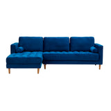 Blue Bente Tufted Velvet Sectional Sofa