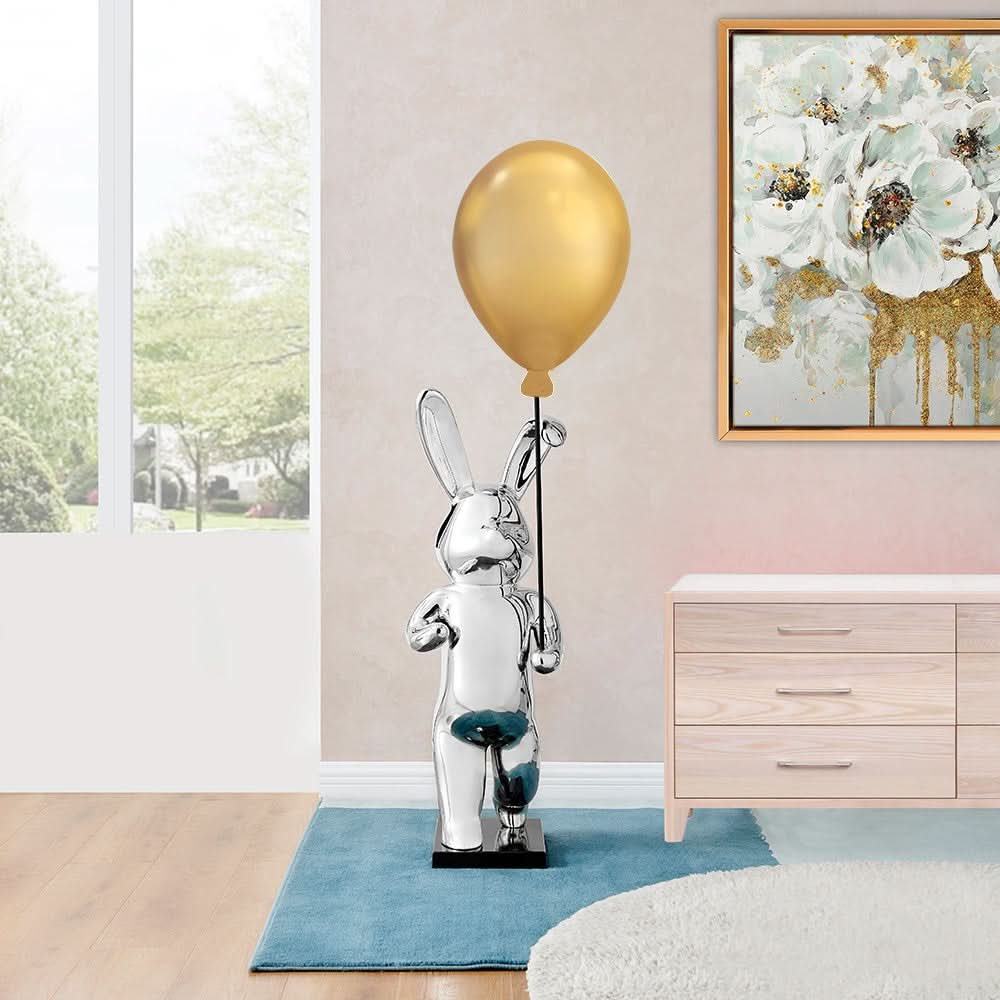 Chrome Bunny Balloon Statue