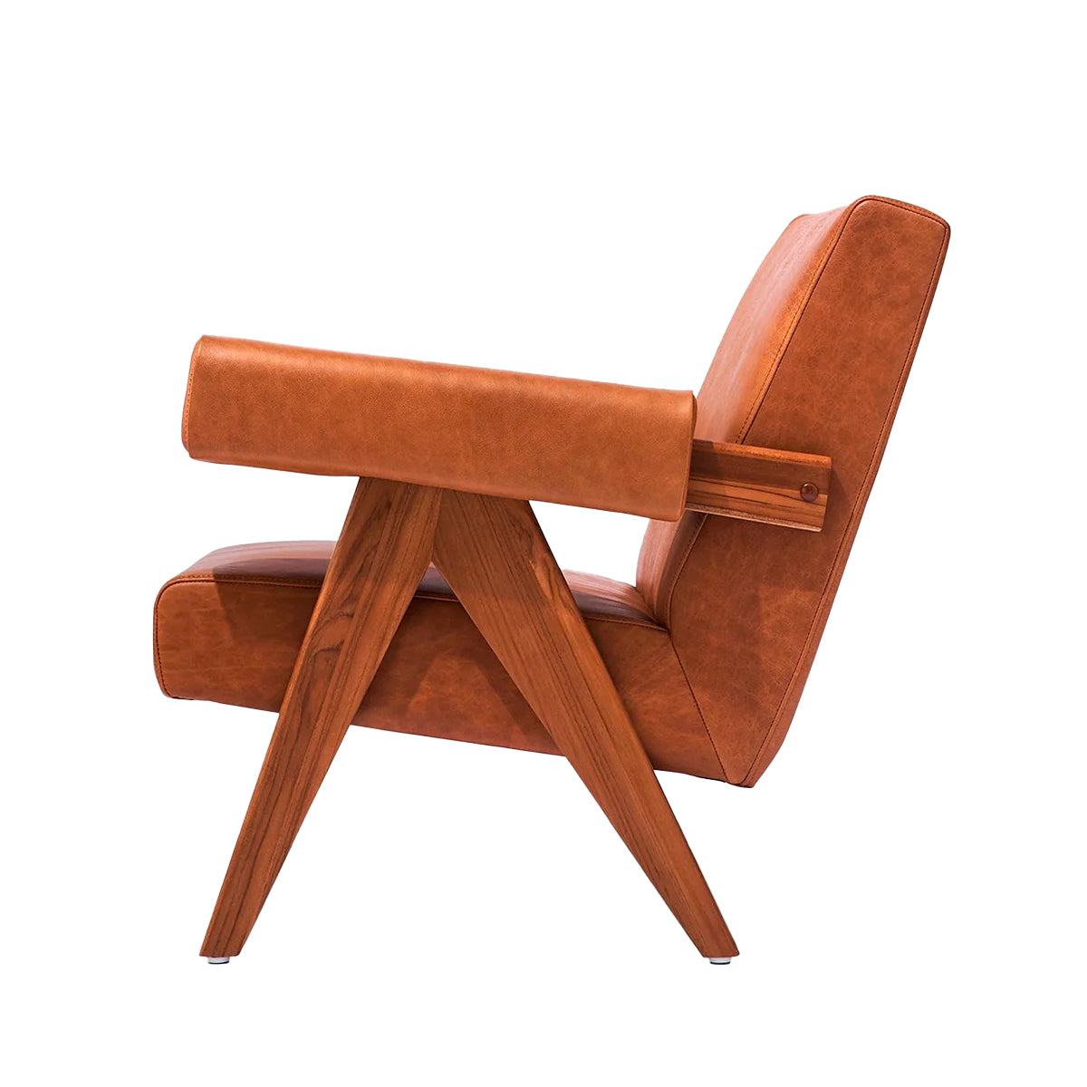 Débora Lounge Chair Walnut & Caramel Leather