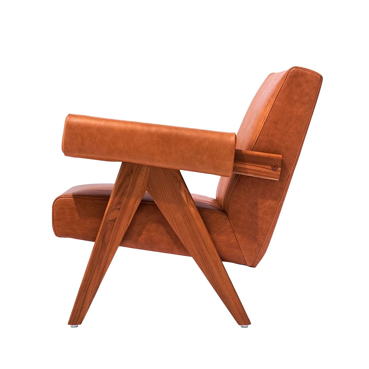 Débora Lounge Chair Walnut & Caramel Leather