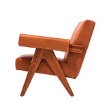 Débora Lounge Chair Walnut & Caramel Leather