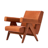 Débora Lounge Chair Walnut & Caramel Leather