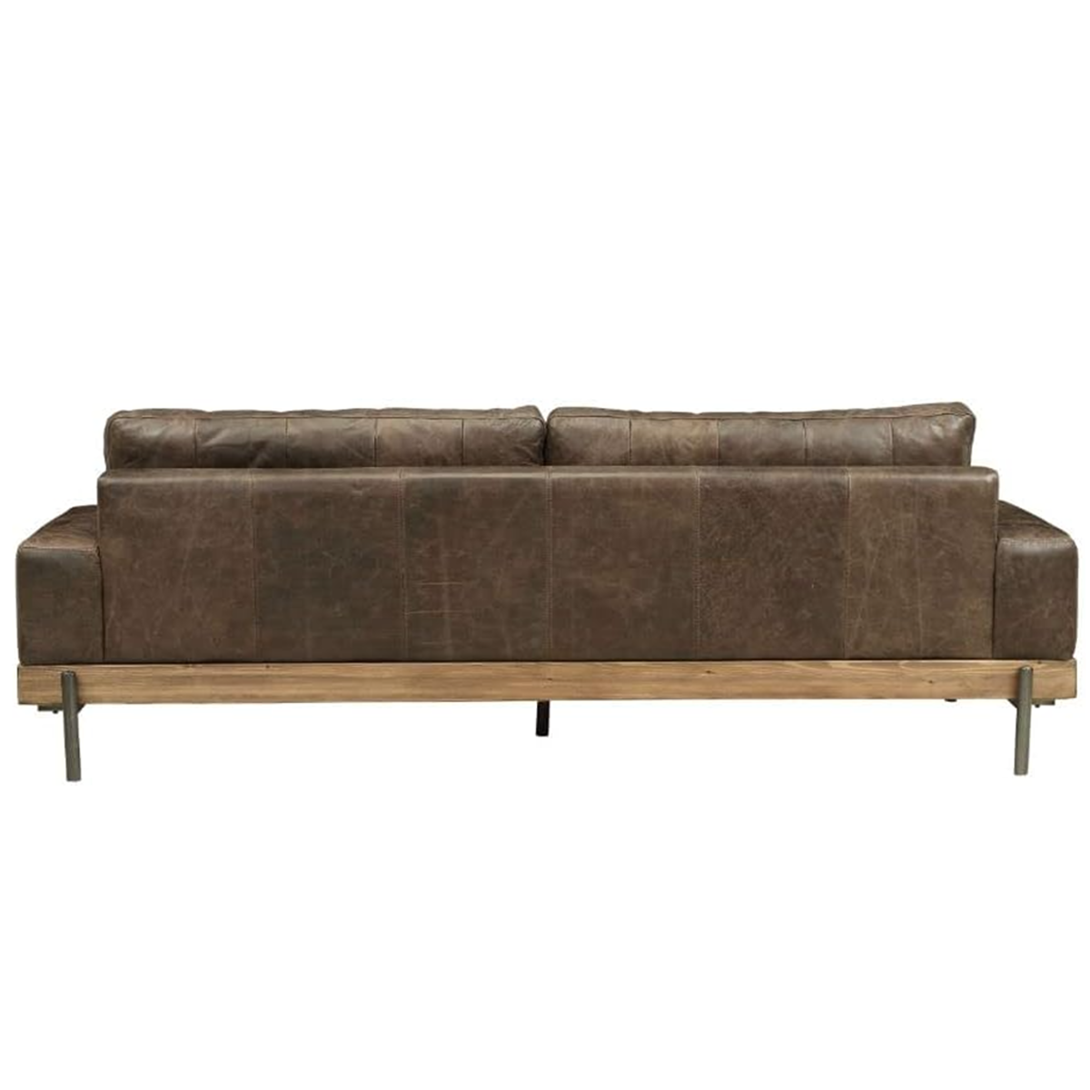 Distressed Chocolate Top Grain Leather Sofa