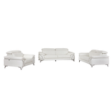 White Leather Sofa Set