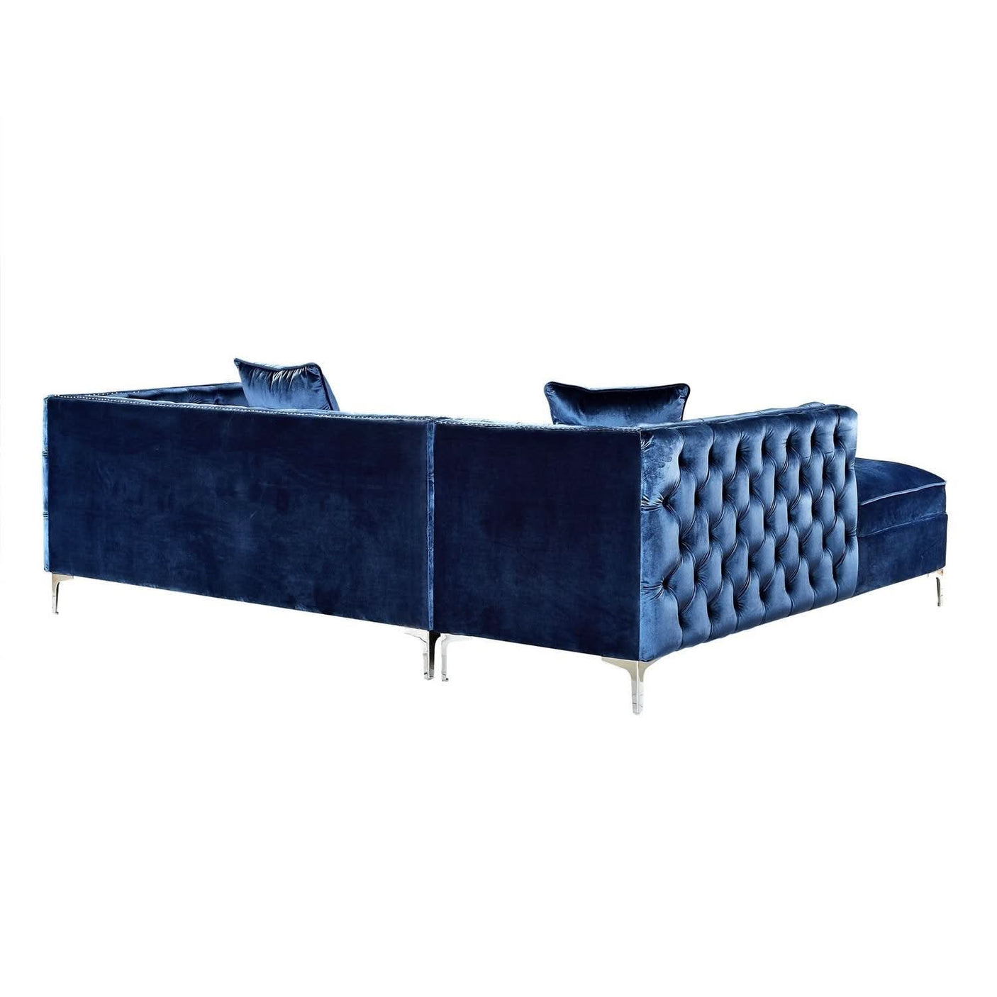 Giovanni Velvet Chaise Sectional Sofa with Storage