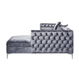 Giovanni Velvet Chaise Sectional Sofa with Storage