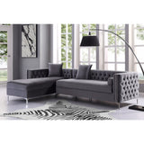 Giovanni Velvet Chaise Sectional Sofa with Storage