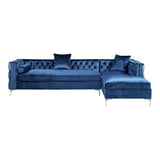 Giovanni Velvet Chaise Sectional Sofa with Storage