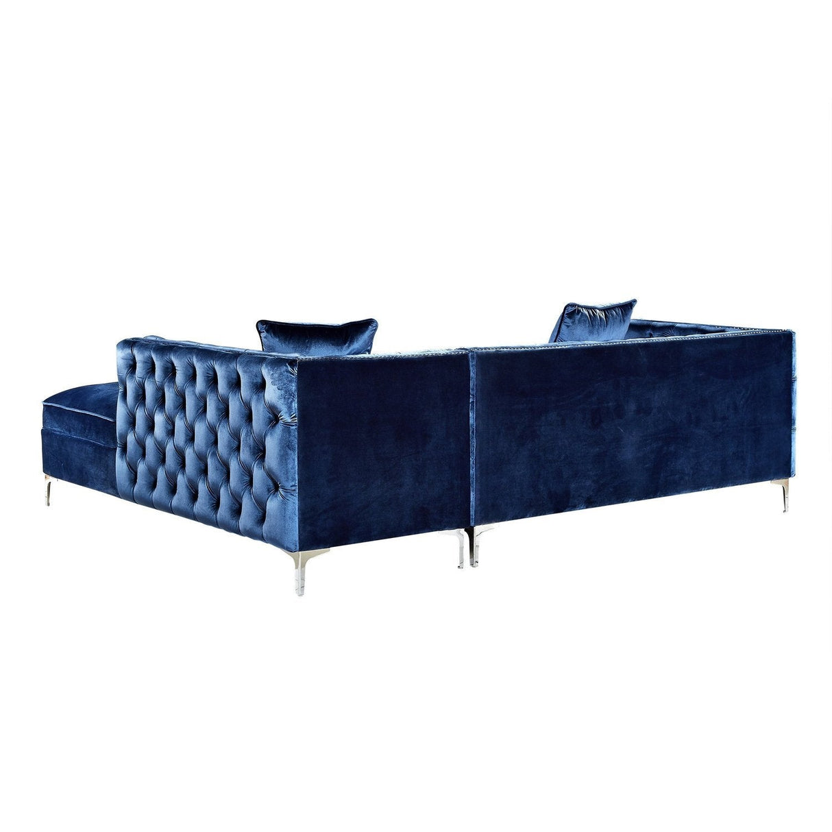 Giovanni Velvet Chaise Sectional Sofa with Storage