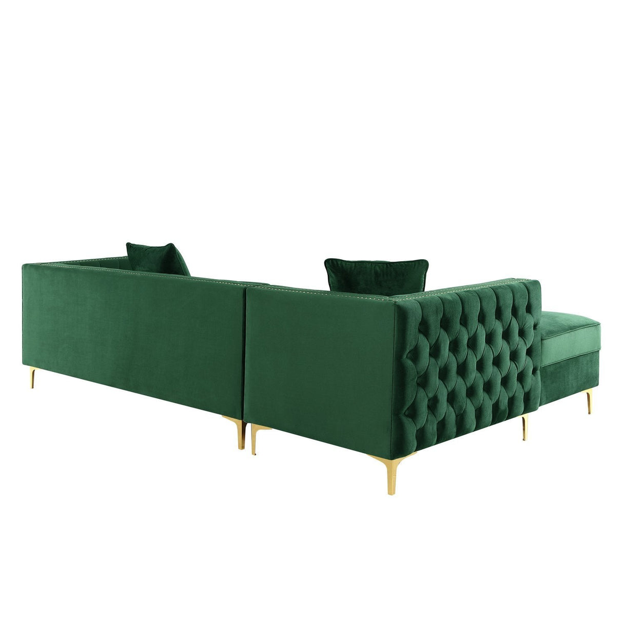 Giovanni Velvet Chaise Sectional Sofa with Storage