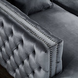 Giovanni Velvet Chaise Sectional Sofa with Storage