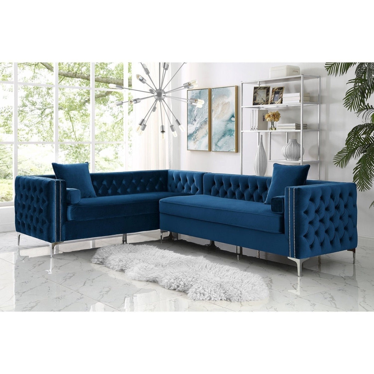 Giovanni Velvet Corner Sectional