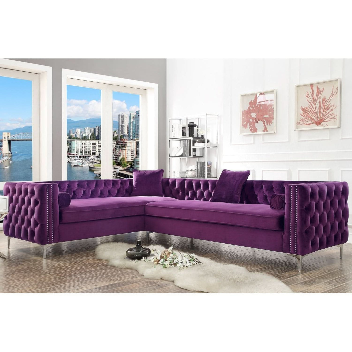 Giovanni Velvet Corner Sectional