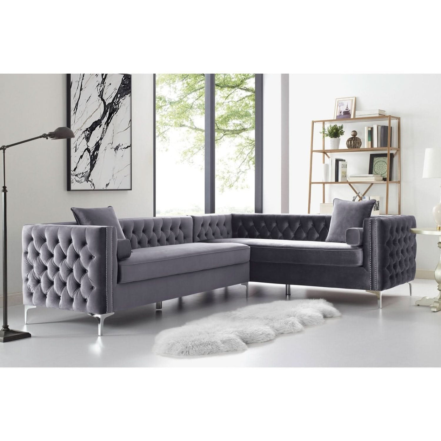 Giovanni Velvet Corner Sectional