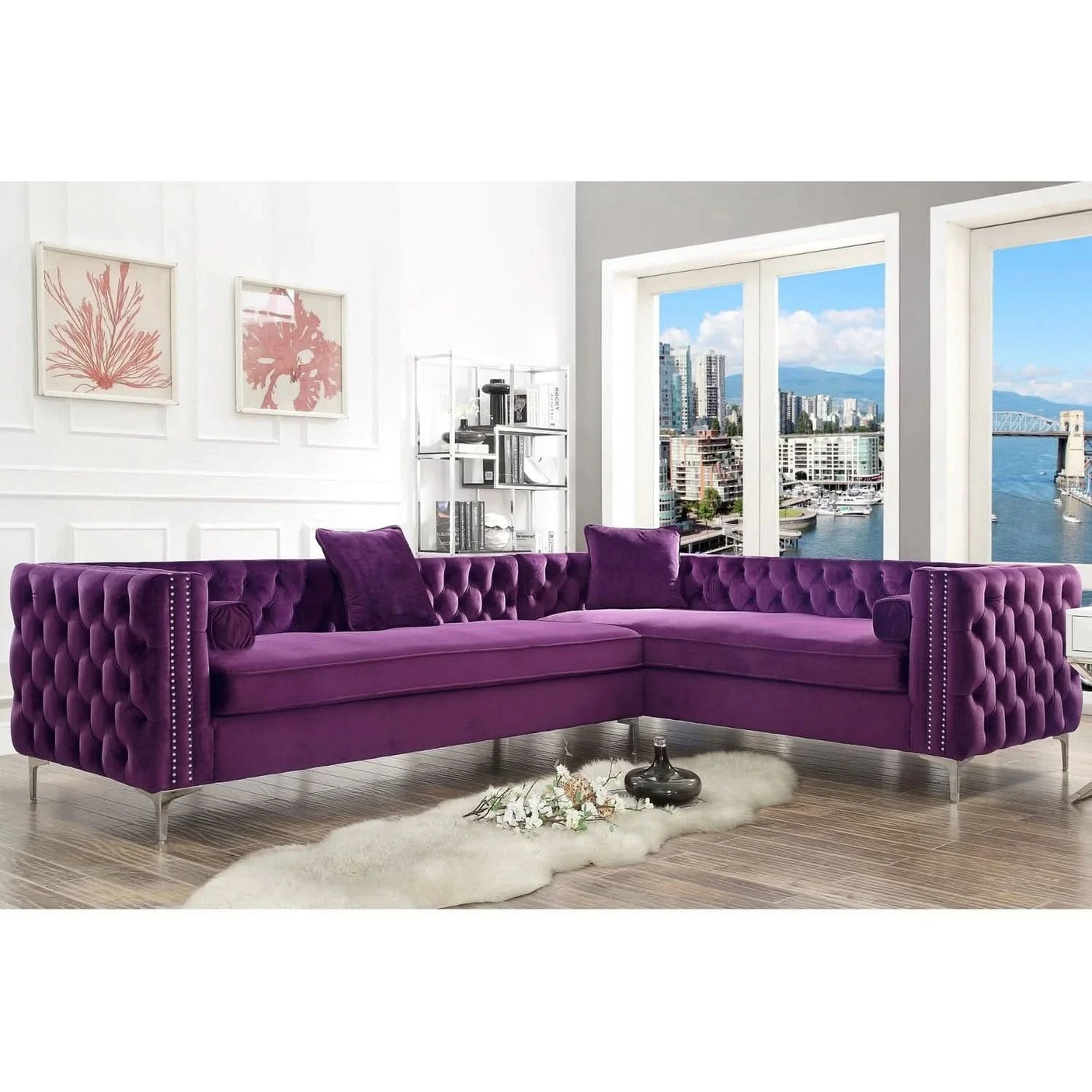 Giovanni Velvet Corner Sectional