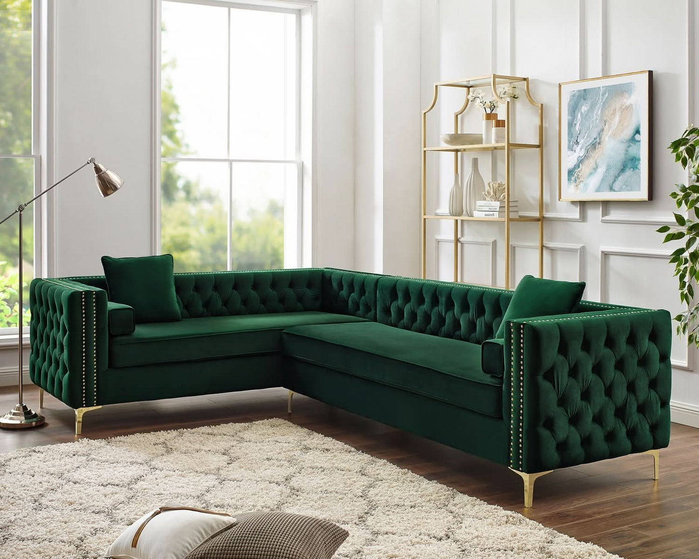 Giovanni Velvet Corner Sectional