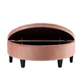 Jolie Half-Moon Velvet Storage Ottoman