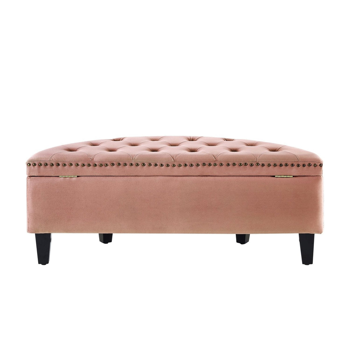 Jolie Half-Moon Velvet Storage Ottoman