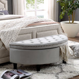 Jolie Half-Moon Velvet Storage Ottoman