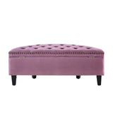 Jolie Half-Moon Velvet Storage Ottoman