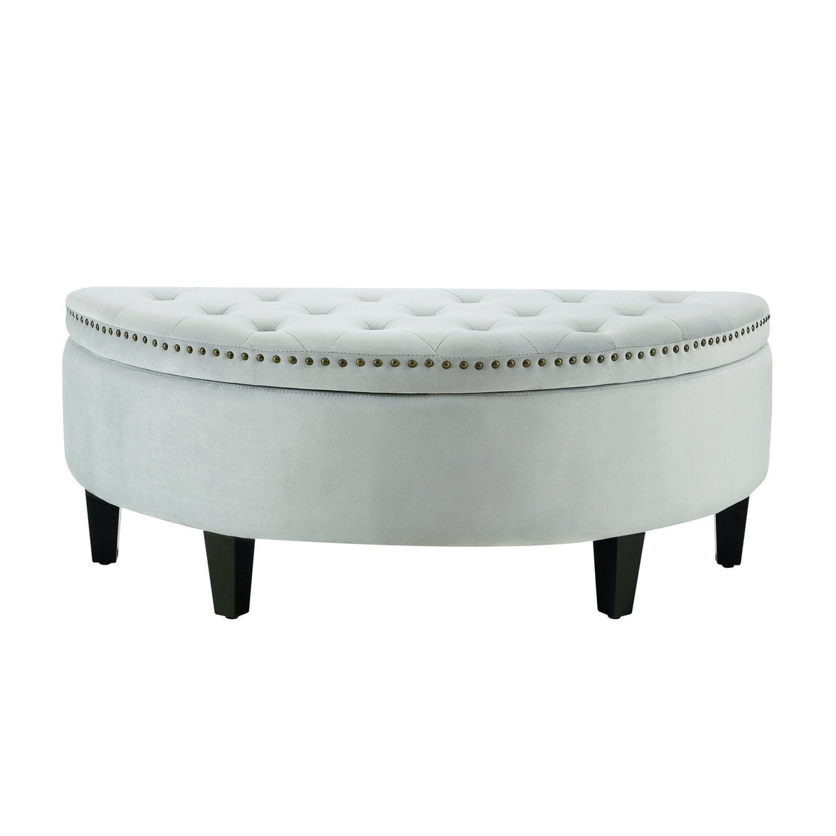 Jolie Half-Moon Velvet Storage Ottoman