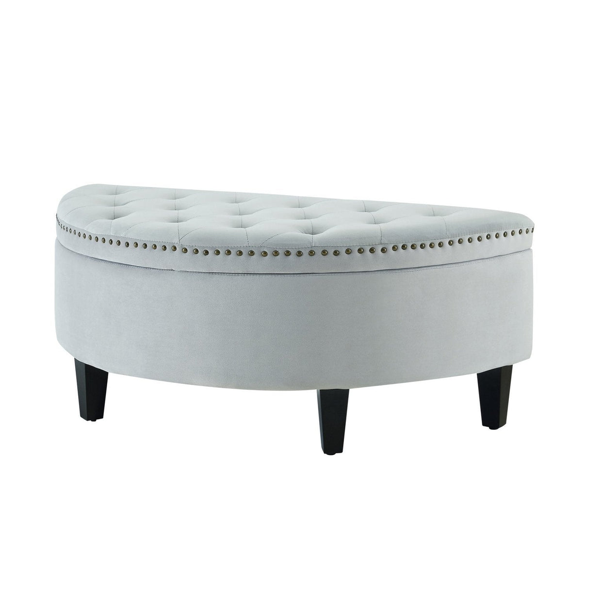 Jolie Half-Moon Velvet Storage Ottoman