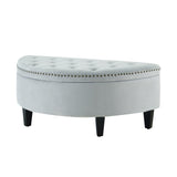 Jolie Half-Moon Velvet Storage Ottoman