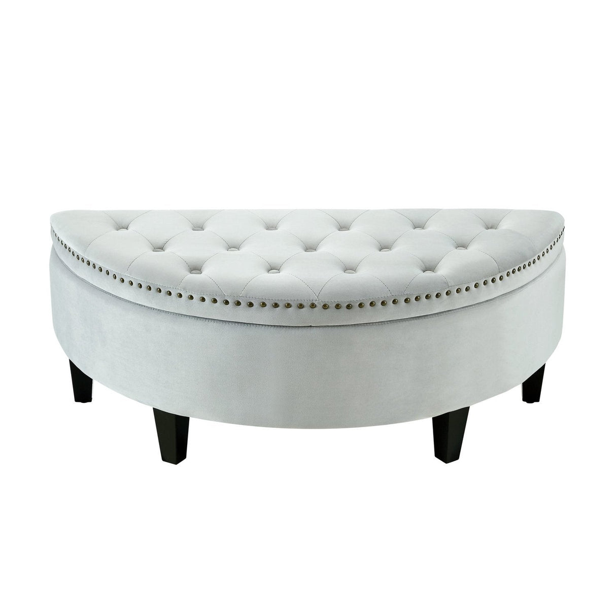 Jolie Half-Moon Velvet Storage Ottoman