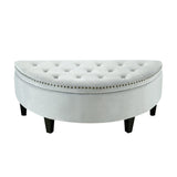 Jolie Half-Moon Velvet Storage Ottoman