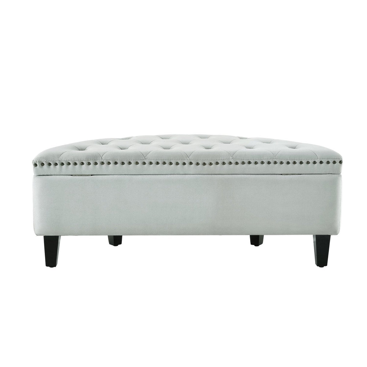 Jolie Half-Moon Velvet Storage Ottoman